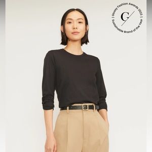 Everlane The Organic Cotton Long-Sleeve Crew. Size M. Black.
